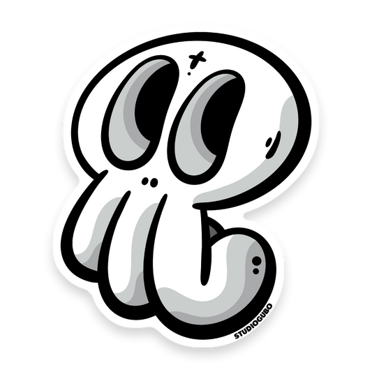 Bones - skull character sticker with hollow eyes