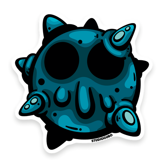 Spike - blue spiky virus creature sticker character