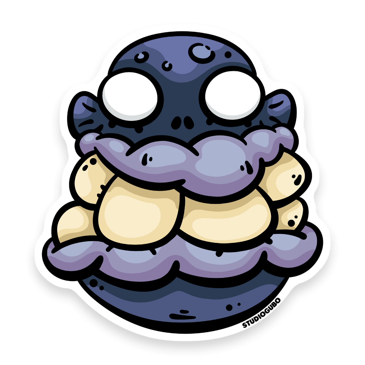 The Don - purple mafia boss character sticker with wide grinning teeth