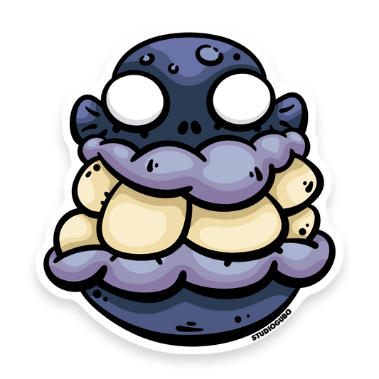 The Don - purple mafia boss character sticker with wide grinning teeth